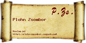 Plohn Zsombor névjegykártya